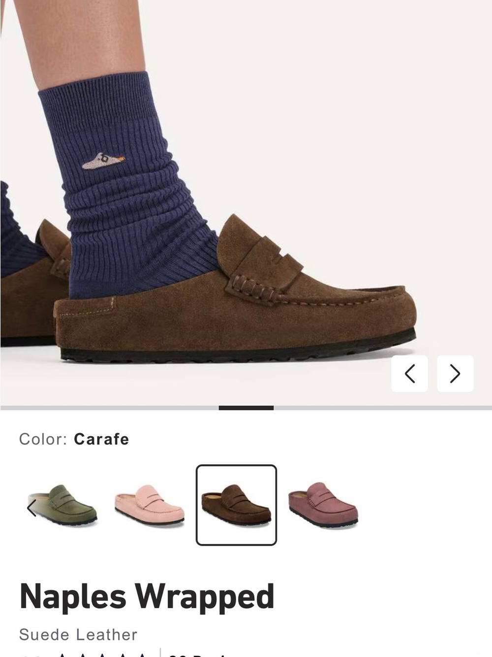 Birkenstock Naples Wrapped Suede Loafer in Carafe Brown
